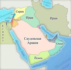 Страны Персидского залива на карте