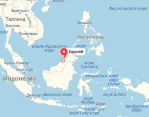 Государство Бруней на карте